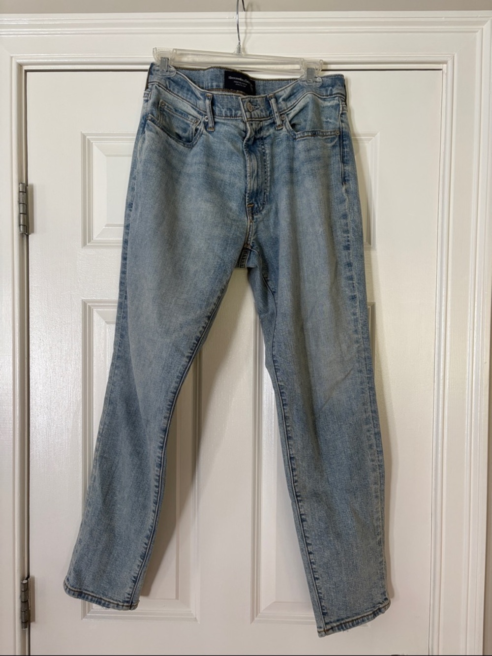 Abercrombie & Fitch distressed Blue signature stretch athletic Slim Jeans